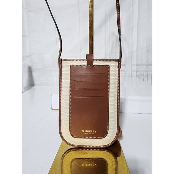 Authentic Burberry England sacoche canvas and calf leather crossbody bag Brown - Picture 5 of 14
